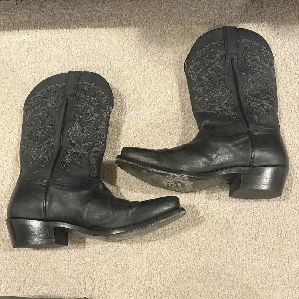 EUC Moonshine Spirit Men’s Mad Cat BBM610 Western Boots Black Size 10 Cowboy